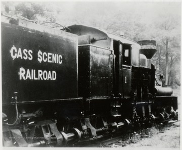Side view with a second Shay.  Painted Red- June 15, 1963.  Cass Station.
