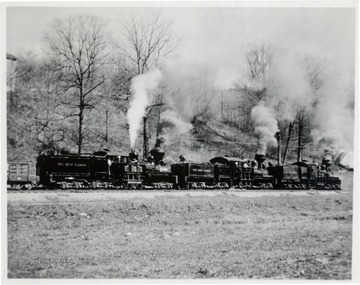 Three Shay train engines during the Richmond National Railway Historical Society trip.