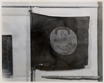 Battle flag captured at Philippi, W. Va. Print from original in Battle Abbey, Richmond, W.Va.