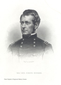 Engraved portrait of Major General Joseph Hooker.