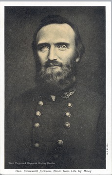 A postcard of General Stonewall Jackson. Photo from Life by Miley. 