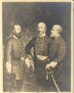 Paited portrait of Jackson, Johnston and Lee.