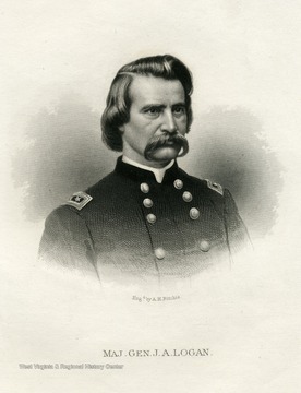 Engraved portrait of Major General J.A. Logan.