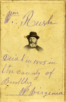 Portrait of William Rush. Died in 1885 in the county of Berkeley, West Virginia.