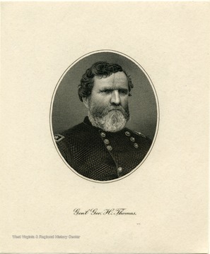 An engraved portrait of General George Henry Thomas.