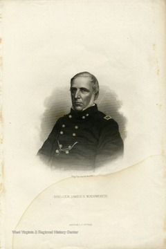 An engraved portrait of Brig. General James S. Wadsworth by George E. Perine.
