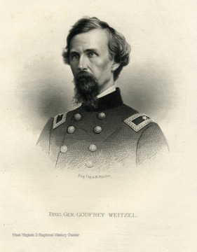 An engraving of Brig. General Godfrey Weitzel by A.H. Ritchie.