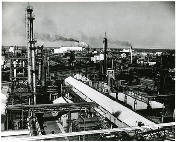 View of the vast works of the Dow Chemical Company
