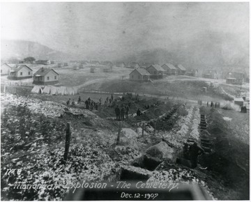Different view of the cemetery after the Monongah Mine explosion. 