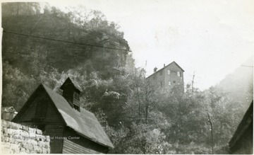 'Colored Church and school house. Corner of coke ovens and icehouse at Fire Creek.'