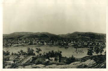 View of Charleston, West Virginia in 1854.
