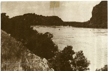 View alongside the river at Harpers Ferry, W. Va.