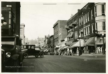 A view of High Street in Morgantown, West Virginia. This photograph was taken before 1927.