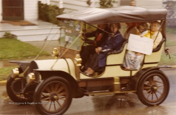 Antique car in Monongalia County Bicentennial Parade. 