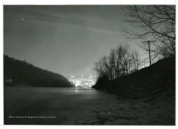 A view of the Monongahela River looking north to Morgantown and Westover, West Virginia.