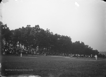 View of a baseball game played in Morgantown, West Virginia.