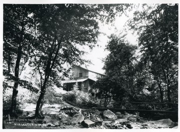 View of a house on Quarry Run, Cheat River, in Morgantown, West Virginia.