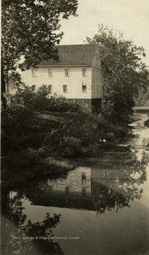 'The old mill, still standing on the site of West Virginia 4-H Camp near Weston. Operated by an uncle of Stonewall Jackson, it was near the boyhood home of the great confederate leader.'