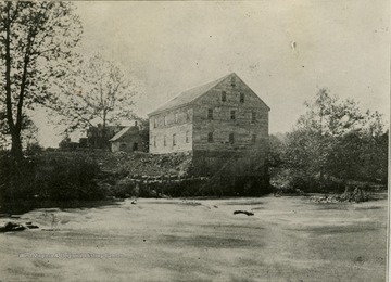 A view of Jackson's Mill beyond the river.