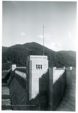 Sideview of the Bluestone Dam in Summers County.