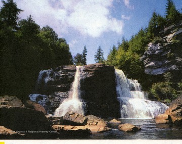 'Near Davis, highest incorporated town in the East, is beautiful Blackwater Falls.'