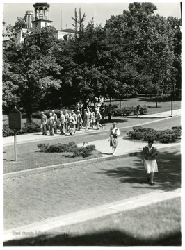 Students received special military training on the WVU campus during World War II.