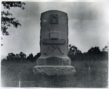 A view of monument dedicated to the 128th Reg. N.Y.S.V.I. on the Cedar Creek Battle ground.