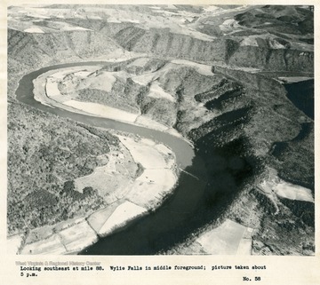 'Looking southeast at mile 88.  Wylie Falls in middle foreground; picture taken about 5 p.m.'