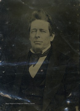 A portrait of an unidentified man from the Ellison-Dunlap-Petrie family collection. The family were from Monroe County, W. Va.