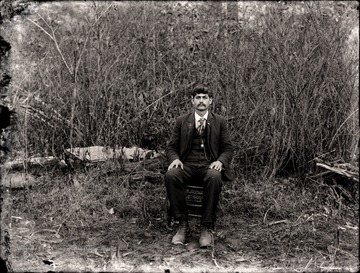 A portrait of seated man in Helvetia, W. Va.