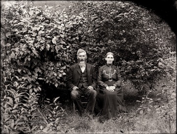 A portrait of a seated couple taken outdoor in Helvetia, W. Va.