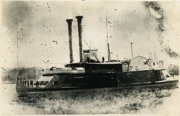 Union Gunboats, such as the one in this photograph, patrolled the Ohio River during the Civil War.