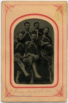 On back of portrait: "Extreme right Oscar Kubach." On front: "Sunday August, 8th, 1880."