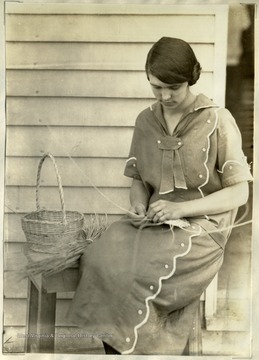 The basket pictured was made by this girl, Agnes Shirley, from Morgan County.
