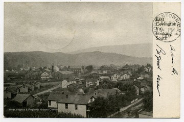 Postcard print of East Covington, Allegheny County, Virginia, bordering Greenbrier County, West Virginia.
