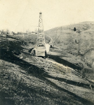 Oil rig on farm.
