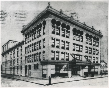 Postcard print of the theatre building. 
