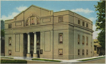 Colored sketch of the church building. Published by Beckley News Co. of Beckley, W. Va.
