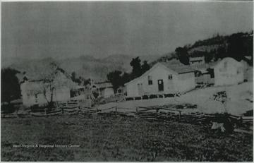 Birthplace of Kyle Gwinn. Dan Donahue General Store in the center of the photo. The the left is Mamie Goheen house. At the bridge is I-64 E through Greenbrier County.