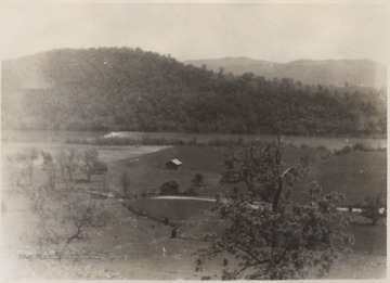 View of the farm ground located on the banks of New River. 
