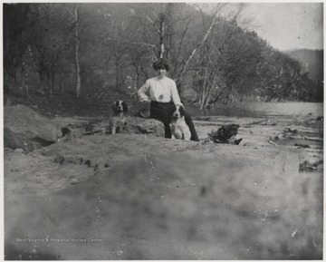 Murrell and her two dogs are pictured at the Bluestone River Canyon near Hinton, W. Va.