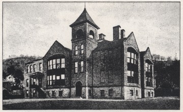 Drawn depiction of the old high school. 