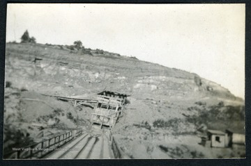 View from the bridge showing railroad tracks. Nitro was created during WWI in 1917 to produce gunpowder for the war effort.