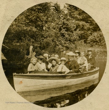 This image is part of the Thompson Family of Canaan Valley Collection. The Thompson family played a large role in the timber industry of Tucker County during the 1800s, and later prospered in the region as farmers, business owners, and prominent members of the Canaan Valley community.This image is part of a post card sent to the Thompson family.