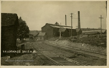 This image is part of the Thompson Family of Canaan Valley Collection. The Thompson family played a large role in the timber industry of Tucker County during the 1800s, and later prospered in the region as farmers, business owners, and prominent members of the Canaan Valley community.View of railroad and the tannery in Davis, W. Va.