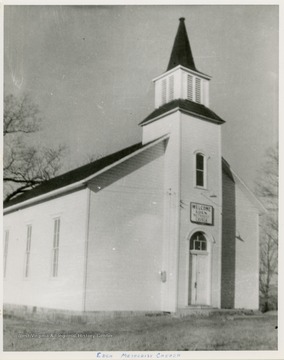 The services in 1840 were held in a log church.  This church was built in 1845. The church was later enlarged and additions were added.