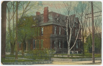 Color postcard showing Judge Nathan Goff, Jr.'s residence in Clarksburg, W. Va.