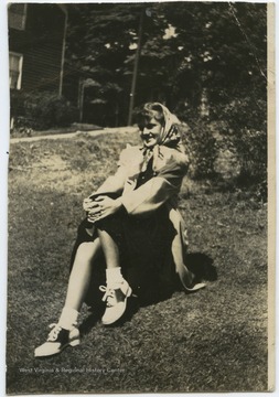 Candid photograph of DeWitt during her senior year at Terra Alta High School. 
