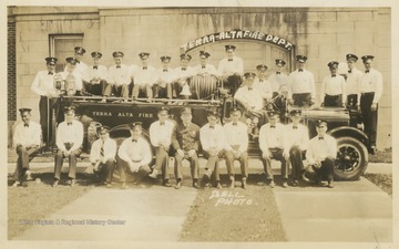Firetruck and crew of the Terra Alta Fire Department. 