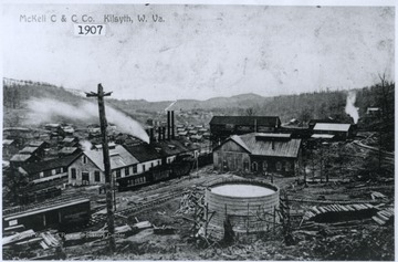 View overlooking the mine facilities and miners' village. 